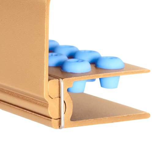 VIBURISH 5pcs 10 Holes Dental Burs Holder Block Case with Blue Silicone Dental Autoclavable Burs Holders (Golden) by VIBURISH - Image 5