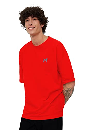 Image of Solid Baggy & Dropshoulder Oversized T-Shirt for Men