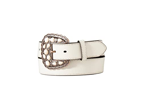 Angel Ranch Western Belt Womens Cracked Smooth XL White D140006605