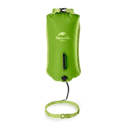 Naturehike Schwimmboje Dry Bag Wasserdichter Trockensack 18L Aufblasbare Schwimmende Flotation Swim Boje Strandtasche für Open Water Swimming Buoy Triathlon (Grün)