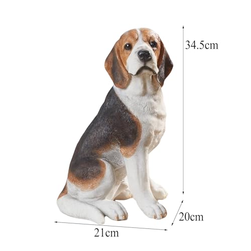 Beagle Dog Statue Simulation Outdoor Puppy Figur Wasserdichte Gartendekoration für Terrasse Rasen Ornamente