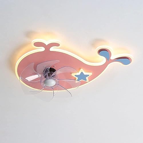 Ventilateur de plafond LED moderne à 6 vitesses avec plafonnier dimmable pour chambre