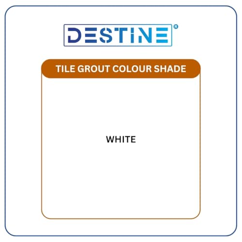 Image of DESTINE READY-TO-MIX inchTILE GROUT inch (16 COLOURS) (ALL PACKS: 100 Gm,250 Gm,400 Gm,800 Gm,1 Kg), Waterproof, Cement Based Tile Joint Filler, Crack Filler, Tiles Gap Filler (1 Kg, White)