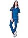 Dagacci Medical Uniform Womens Medical Scrub Set Shirt Top and Pant, Caribbean_, Small,