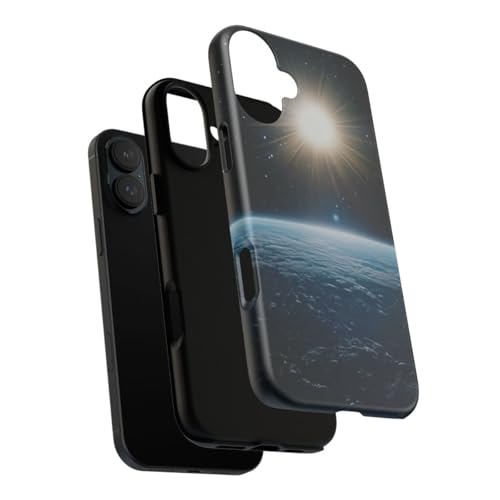 Coque rigide mate compatible iPhone 16 Plus bleu Terre de l'espace - 3