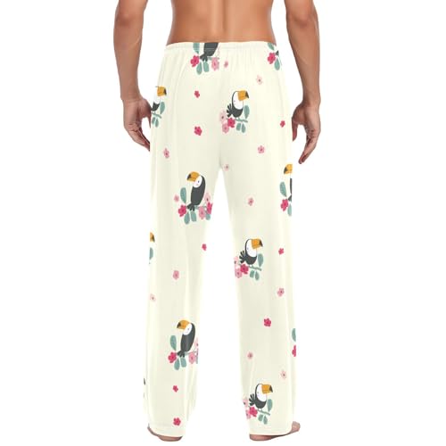 Cute Toucan Bird Mens Pajama Pants Mens Pj Pants Comfy Cotton Pj Long Pant for Men with Pockets Size S-XXL3