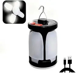 Lampião LED Recarregável com Entrada USB, Luz Forte para Camping, Barraca, Pesca, Emergência e Atividades ao Ar Livre com Alça de Transporte - Pratiarejo®