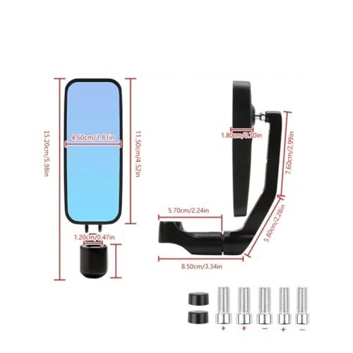 Espejo retrovisor de motocicleta antideslumbrante rectangular para eliminar reflejos 3