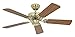 Certeo Ventilateur de plafond CLASSIC ROYAL - Ø hélice 1030 mm - chêne ancien/laiton poli - Ventilateur Ventilateur de plafond Ventilateurs Ventilateurs de plafond