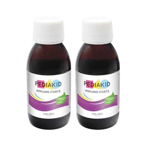 PEDIAKID - Immuno-Forte - Formula esclusiva al sciroppo d'Agave - Contribuisce a sostenere tutte le difese dell’organismo - Aromatizzato al mirtillo - 2 Flaconi da 125ml