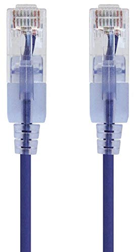 Image of Monoprice Cat6A 5ft Purple 10-Pk Patch Cable UTP 30AWG 10G Pure Bare Copper Snagless RJ45 SlimRun Series Ethernet Cable