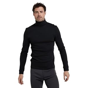 Mountain Warehouse Meribel Mens Thermal Baselayer Top – Combed Cotton Sweater, Roll Neck Jumper, Breathable, Quick Drying & Fitted Sleeves – for Everyday Use