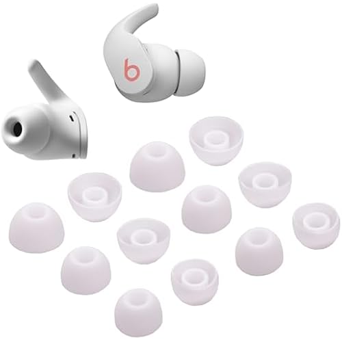 6 Pairs Replacement Earbuds Tips Eartips for Beats Fit Pro Buds (White)