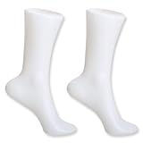 Vanpower Mannequin Female Foot Sock Sox Display Mold Short Stocking Mannequin White 2PCS Mannequins Toe Model Ankle Manikin Bracelet Stand (Style A)