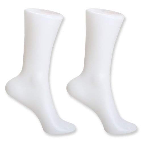 Vanpower Mannequin Female Foot Sock Sox Display Mold Short Stocking Mannequin White 2PCS Mannequins Toe Model Ankle Manikin Bracelet Stand (Style A)