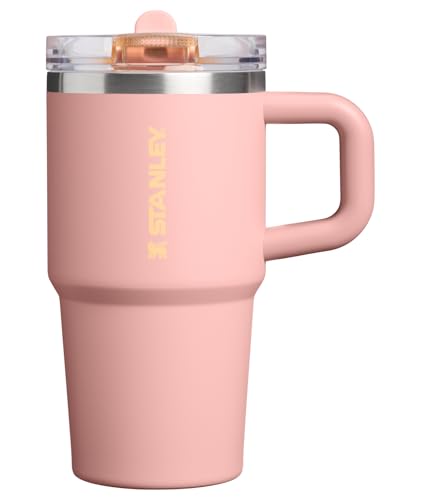STANLEY Quencher ProTour Flip Straw Tumbler with Leakproof Lid 20 oz | Built-In Straw & Handle | Cupholder Compatible for Travel | Insulated Stainless Steel Cup | BPA-Free | Peach Rose