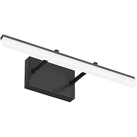 Aipsun 19.7 inch Modern Black Vanity Light Adjustable LED Bathroom Light Fixture Over Mirror Rotatable Vanity Lighting 5500K Cover