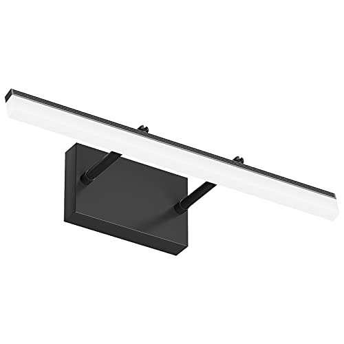 Image of Aipsun 19.7 inch Modern Black Vanity Light Adjustable LED Bathroom Light Fixture Over Mirror Rotatable Vanity Lighting 5500K
