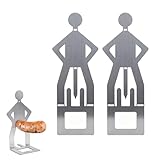 Juego de 2 Soportes de Salchichas Graciosos de Acero Inoxidable para Barbacoa, Accesorios Divertidos para Camping y Picnics, Regalos Originales para Amantes de la Barbacoa y Fiestas al Aire Libre