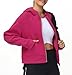 THE GYM PEOPLE Women's Full-Zip Up Hoodies Jacket Fleece Workout Crop Tops Sweatshirts with Pockets Thumb Hole