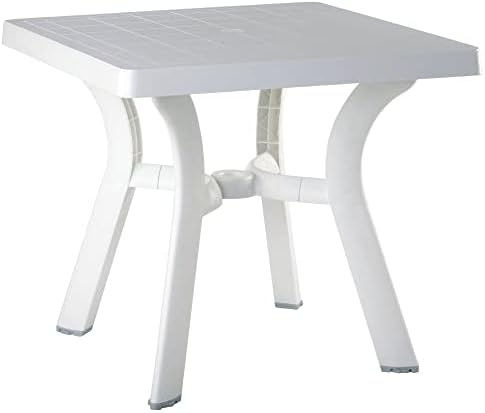 Compamia 35.5 Inch Round Resin Patio Dining Table - Green, Commercial Grade For Outdoor Use