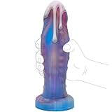 18CM Dicker & Realistischer Dildo Monster Fantasy Dildo Erotischen Fantasien mit 8 Vibrationen & 1 Orgasmus Modus Aus Flüssiges Silikon für Vaginal und Anal Sex Sexspielzeug Analdildos mit Saugnapf