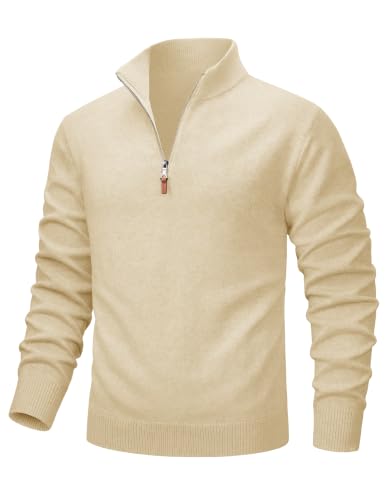 MAGCOMSEN Men's Quarter Zip Pullover Lightweight Mock Neck Polo