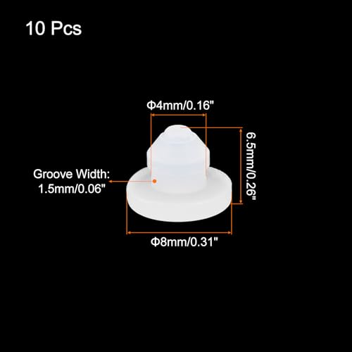 Image of MECCANIXITY 10pcs Silicone Snap in Locking Hole Plugs,4mm /0.2 Inch Mounting Diameter Narrow Groove Width 1.5mm Panel Seal Cover Round for Kitchen Bulkheads Waterproof Sealing Plugs Clear