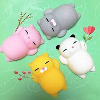 Anab Gift International Kawaii Slow Rising Squishy Squeezen Cute Cats Mini Fidget Toy Stress Reliever Kids Toy Gift Multicolor Bath Toy