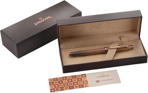Penna A Sfera Sheaffer 100 9374 Coffee Edition - Finitura PVD Marrone Opaco Con Motivo Pois, Confezione Regalo