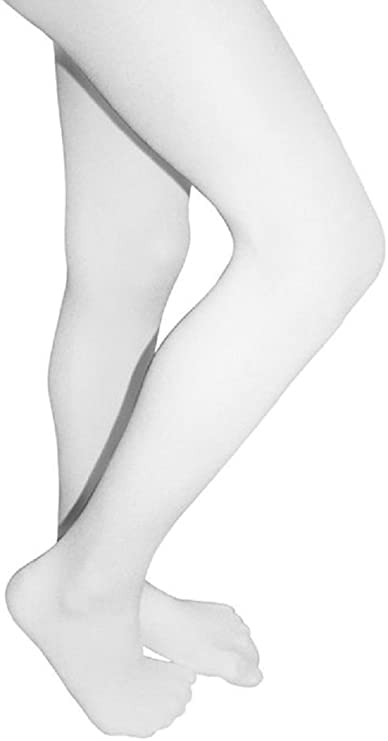 Butterfly Girls Microfiber Opaque Colored Tights (8-10, White)