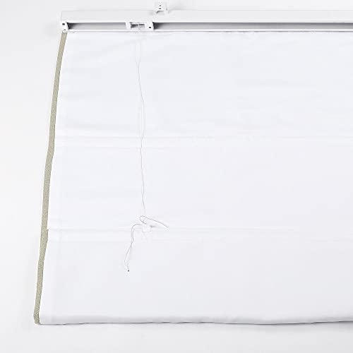 Twopages Corded Roman Blinds For Kitchen Windows, Custom Made Linen Cotton Roman Window Shades Light Filtering Blackout Roman Shades Washable Fabric, Hardware Included, Beige, 1 Piece #TOP5