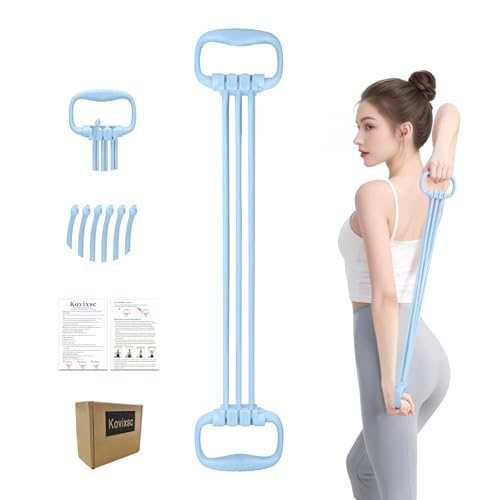 Kovixsc Figure 8 Resistance Band for Women 15-90LBS, Adjustable Resistance Bands with Handles for Arm Back Exercise, 6 Fitness Elastic Rope, Stretch Bands for Yoga, Pilates, Strength Training
