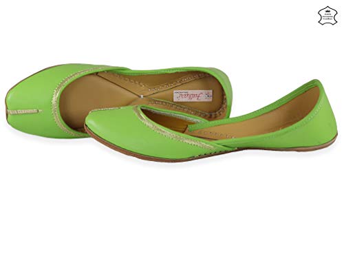 Image of Fulkari Women's Nappa Soft Genuine Leather Juttis | Bite and Pinch Free Jutis | Punjabi Jutti For Ladies | Casual Flat Stylish Mojari | Ethnic Flats For Girls |