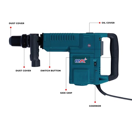 Image of MAX H401 1500W CORDED 10 KG Demolition Hammer, 900-1800 /min. Max Impact Rate, 10.7 kg Net Weight, 14.6 kg Gross Weight