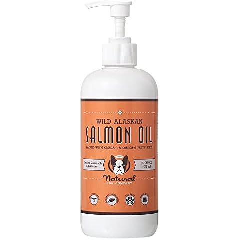 Natural Dog Company Wild Alaskan Salmon Oil for Dogs, Omega 3 & 6 Supplement with EPA & DHA, Supports Immune System, Heart Health, Joint Function, Skin & Coat, All-Natural, 16 Fluid Oz/473ml Bottle Cover