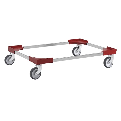 FRANKEL kaiserkraft | Plateau roulant professionnel hybride | pour dimensions Europe 800 x 600 mm | rouge