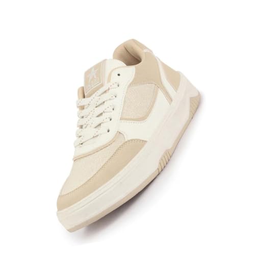 Image of FAUSTO Women Colorblocked Low Top Casual Shoes | Shimmery Lace-up Party Sneakers | Memory Cushioned Insole