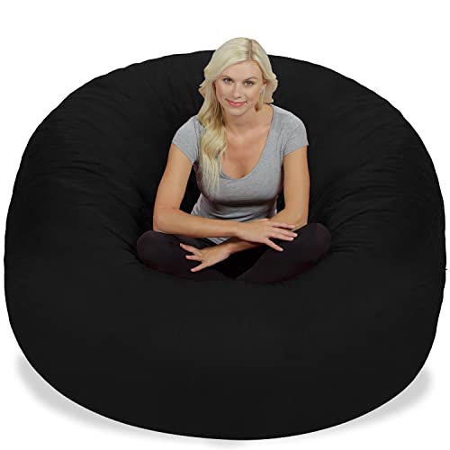 Chill Sack Bean Bag Chair: Giant 6' Memory Foam Furniture Bean Bag - Big Sofa With Soft Micro Fiber Cover, Black #TOP3