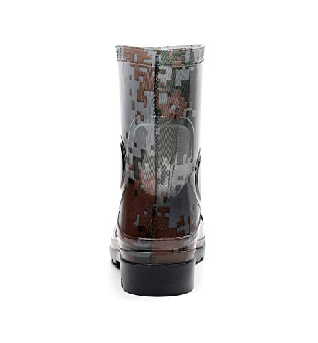 Image of Man Knee High Rubber Rainboots Camo Waterproof Rubber Boots for Garden Man Rain Footwear Size