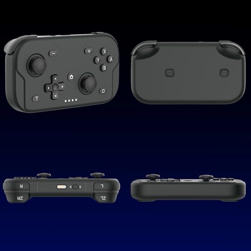 XPT コントローラー ゲームパッド Switch2 Switch pc xbox iOS Android windows スマホ対応 小さいサイズ ミニ 超軽量 Turbo 6軸ジャイロセンサー Bluetooth 無線 有線 スティック収納可 18時間連続使用 (ブラック)