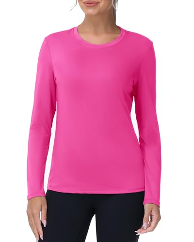 isnowood Women's Sun Protection Long Sleeve Shirts, UPF 50+ UV Swim Rash Guard Shirt, Lightweight Workout Hiking Running Tops