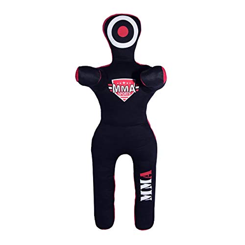 MMA SPORTZ Kids Grappling Standing Dummy – 3FT (36 Inches) Unfilled – Wrestling, Jiu-Jitsu, MMA Training Dummy with Moveable Arms and Legs – Durable Polyester Fabric (Black)