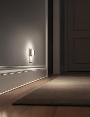 Image of L LOHAS LED Night Lights Plug into Wall 2-Pack, 0.3W Plug in Night Light, Dusk to Dawn, 5000K Daylight White Bright Nightlight Auto-On /Off for Adults Kids Room Bedroom Bathroom Hallway Kitchen Non-Dim