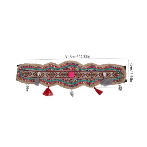 Boho Style Wide Elastic Belt for Women Ethnic Dress Accessory Beaded Design for Western Waist Belt2