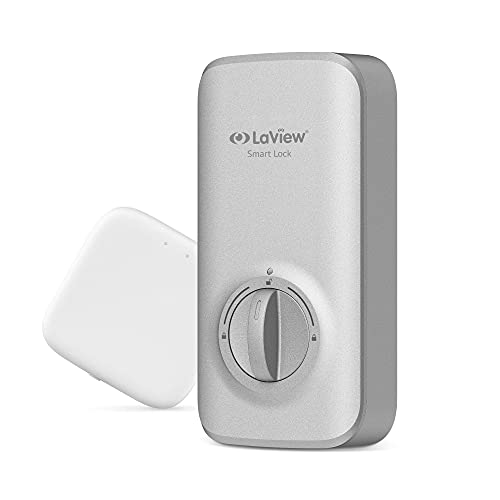 Image of LaView Smart Lock + Connect Wi-Fi Bridge, Enabled Connect WiFi & Bluetooth Smart Door Lock, Wireless & Keyless Entry Door Lock, Fits Your Existing Deadbolt, Compatible with Alexa & Google Assistant