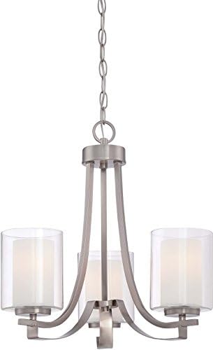 Minka Lavery Chandelier Pendant Lighting 4103-84, Parsons Studio Dining Room, 3 Light, Nickel