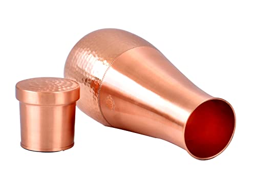 DSH Pure Copper Designer Bedroom Copper Pot,Jar,Bottle,Carafe Water Storage Purpose (Tulip Gray)