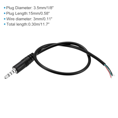 Cable audio 3.5 mm macho a cable abierto 0.30m, pack de 2 miniatura 2