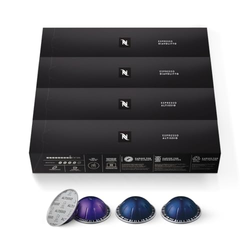 Nespresso Capsules Vertuo, Espresso Bold Variety Pack, Medium and Dark Roast Espresso Coffee, 40-Count Espresso Pods, Brews 1.35oz.